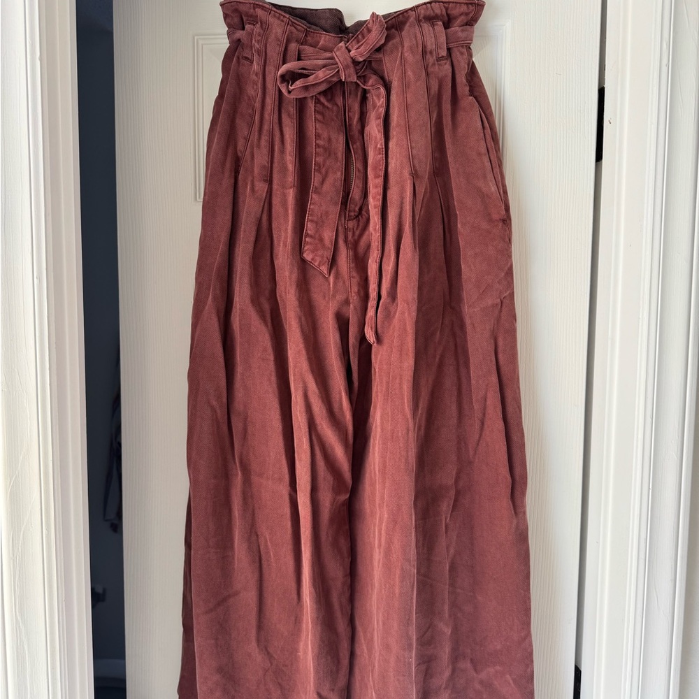 Free People Wide Leg Pants in Rust